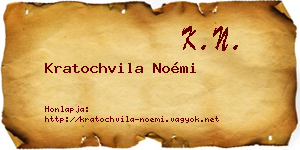 Kratochvila Noémi névjegykártya